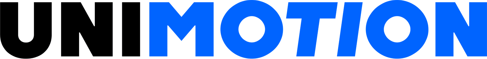 Blue MOTION text on black background