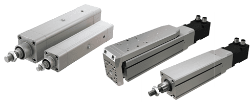 Industrial pneumatic linear actuators and cylinders