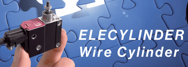 Hand holding small wire driven cylinder actuator