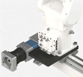 Industrial robot base on linear rail system