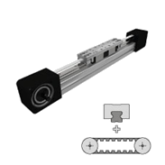 Industrial linear actuator with carriage and motor