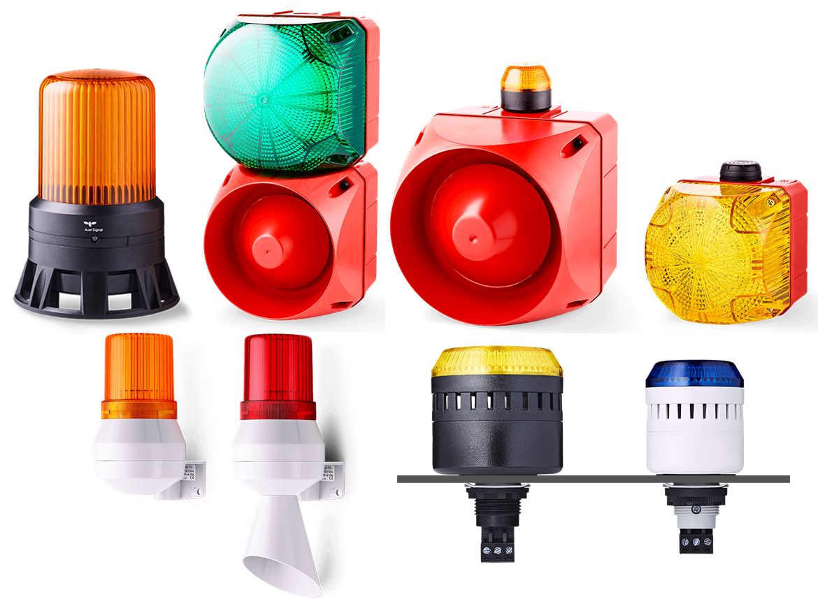 Assortment of industrial warning lights and sirens