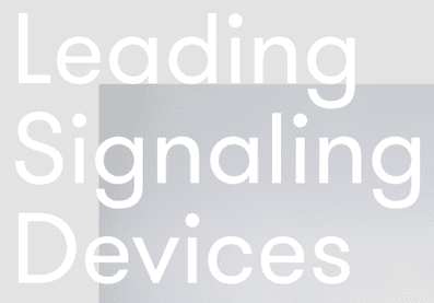 White text "Leading Signaling Devices" on gray background