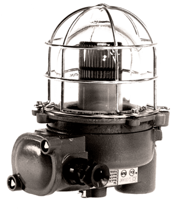 Caged industrial explosion-proof warning light