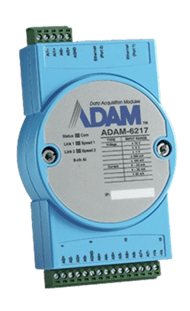 Blue ADAM-6217 industrial data acquisition module