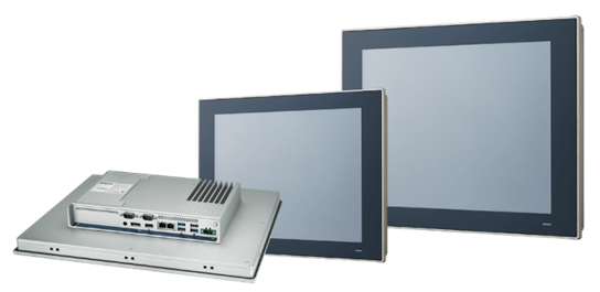 Three industrial touchscreen panel computers