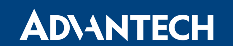 Advantech logo on blue background
