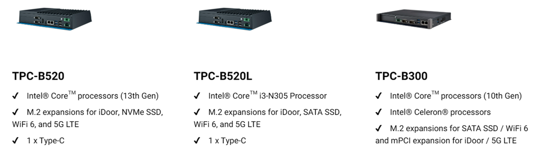 Three industrial embedded box computers with specs