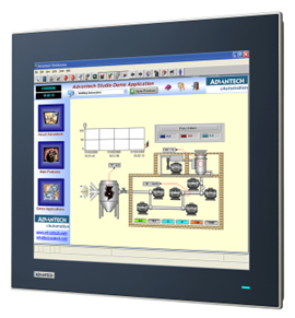 Industrial control system interface on computer monitor