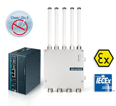 Advantech industrial wireless gateway with four antennas
