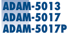 Blue product model numbers: ADAM-5013, ADAM-5017, ADAM-5017P