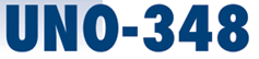 Blue text reading UNO-348