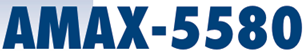 Bold blue AMAX-5580 logo on white background