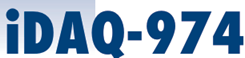 Blue iDAQ-974 logo on white background