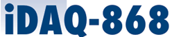 Blue iDAQ-868 logo on white background