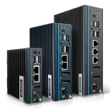 Three industrial mini PCs with Ethernet ports