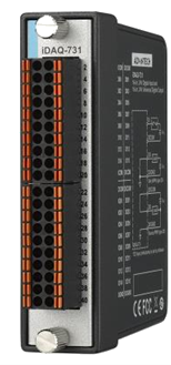 Industrial DIN-rail I/O module with terminal block