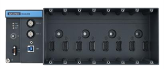Empty industrial rack mount chassis with connectors