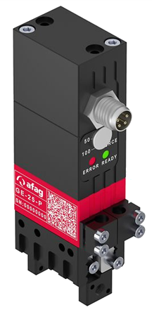 GE25 PIC A red and black box with an error message on it.