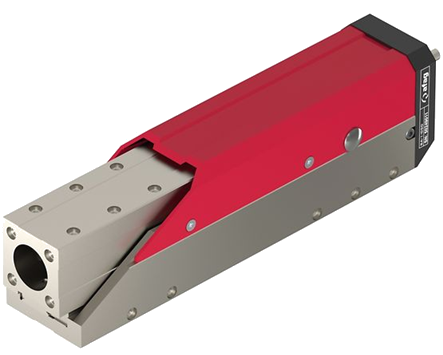 sa-1 pic A red and white piece of metal with holes in it.