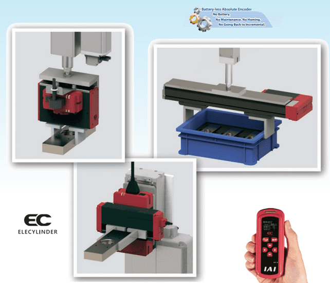 Various views of a precision measurement device and its handheld controller.