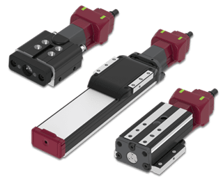 Three red and black electrical connectors with metal contacts.