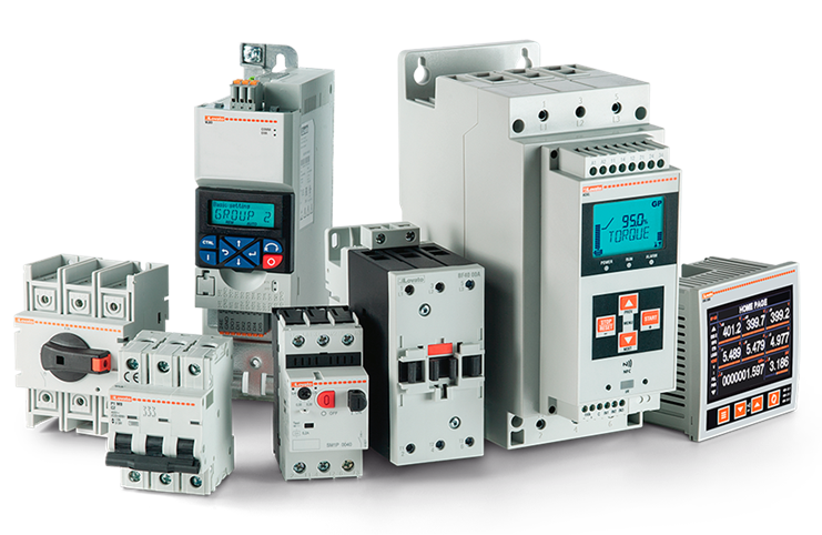 Industrial electrical control devices and circuit breakers